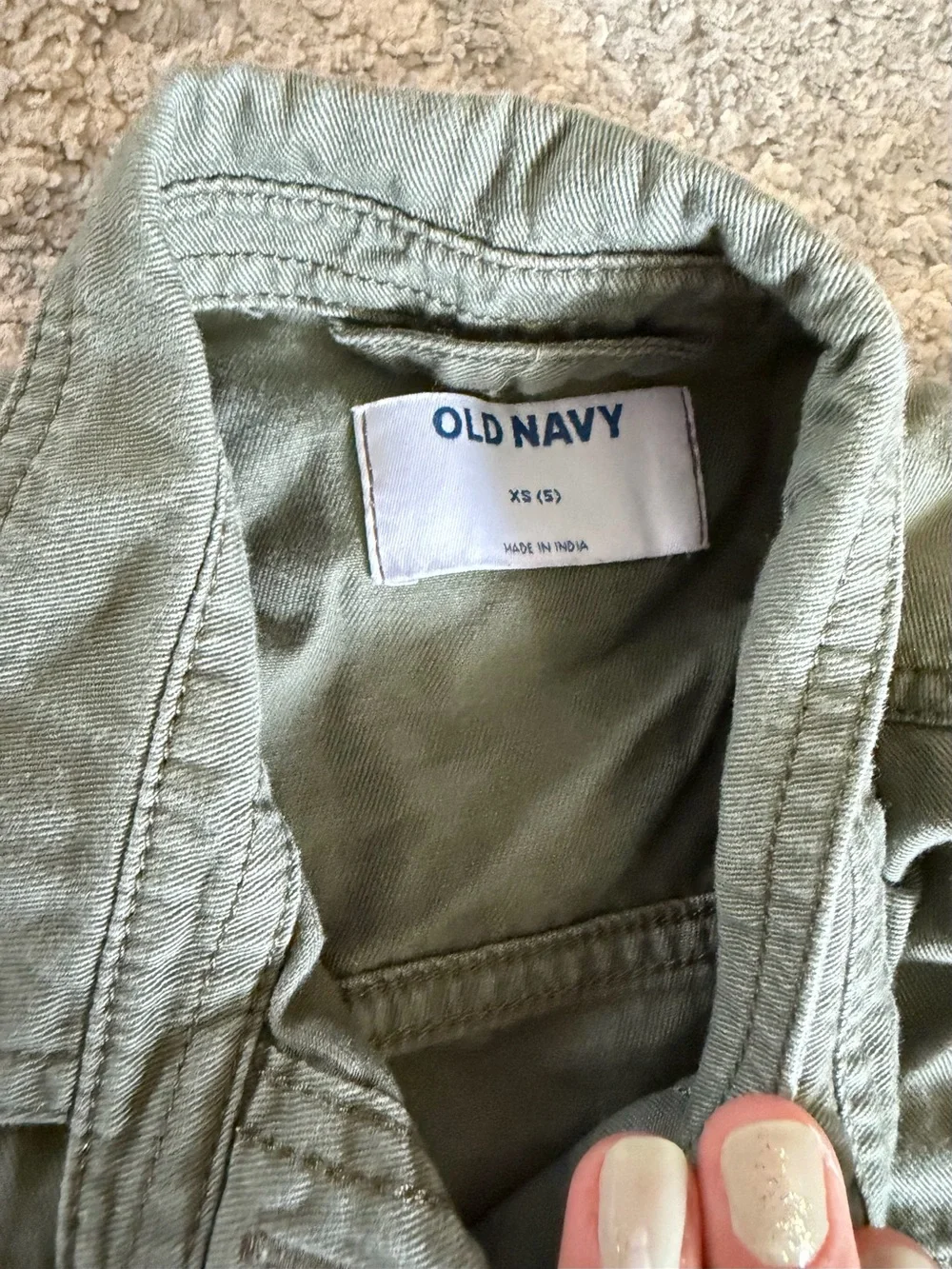 Old Navy Kids Olive Utility Button-Front Jacket